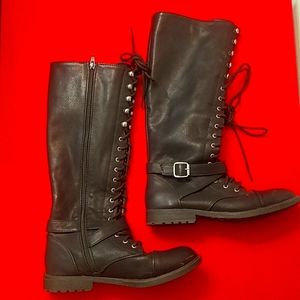 Black Women Boots with buckles and zipper